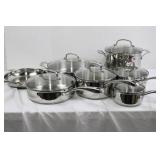 Calphalon Stainless Steel Cookware Set - 7-Piece with Lids (1 qt, 2 qt, 3 qt x2, 5 qt, 6 qt, 10-inch Fry Pan)