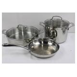 Calphalon Stainless Steel Cookware Set - 7-Piece with Lids (1 qt, 2 qt, 3 qt x2, 5 qt, 6 qt, 10-inch Fry Pan)