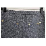 Michael Kors Navy White Micro-Check Pants - Size S