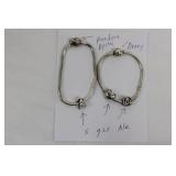 Pandora Bracelet - Disney Heart Bead Charms, Sterling Silver (Lot of 2)