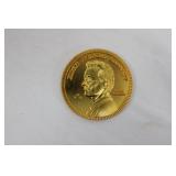 Gold-Tone Commemorative Medal - Left-Facing Bust, Coat of Arms Reverse