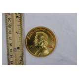 Gold-Tone Commemorative Medal - Left-Facing Bust, Coat of Arms Reverse