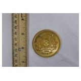 Gold-Tone Commemorative Medal - Left-Facing Bust, Coat of Arms Reverse