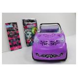 Monster High Purple Convertible Toy Car with Gothic Decals, Open Top