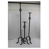 Wrought Iron Candle Holders - Tall Candelabras (Lot of 3)