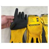 New Dewalt Leather Gloves and Coated Gripper Work Gloves - Size XL