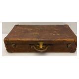 Antique Leather Suitcase (Lock Need Repair)