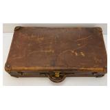Antique Leather Suitcase (Lock Need Repair)