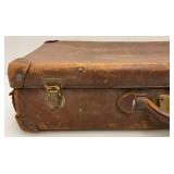 Antique Leather Suitcase (Lock Need Repair)
