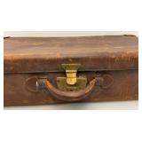 Antique Leather Suitcase (Lock Need Repair)