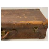 Antique Leather Suitcase (Lock Need Repair)
