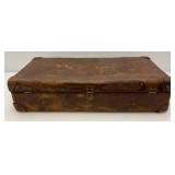 Antique Leather Suitcase (Lock Need Repair)