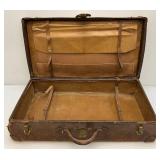 Antique Leather Suitcase (Lock Need Repair)