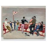 Group Of Famous Artist JAMES OTIS BURNLEY Unframed Miniature Paintings Largest Being 10" x 14"