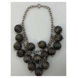 Vintage Mid-Century Fluted Large Bead Baubles Neclace Napier Style
