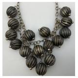 Vintage Mid-Century Fluted Large Bead Baubles Neclace Napier Style