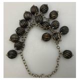 Vintage Mid-Century Fluted Large Bead Baubles Neclace Napier Style