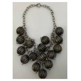 Vintage Mid-Century Fluted Large Bead Baubles Neclace Napier Style