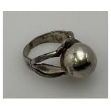 Vintage Erik Grant Co Mid-Century Modernist Sterling Silver Ring From Finland 4.39 Grams (Size 7)