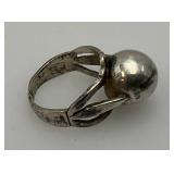 Vintage Erik Grant Co Mid-Century Modernist Sterling Silver Ring From Finland 4.39 Grams (Size 7)