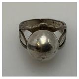 Vintage Erik Grant Co Mid-Century Modernist Sterling Silver Ring From Finland 4.39 Grams (Size 7)