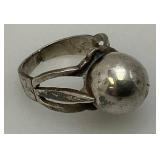 Vintage Erik Grant Co Mid-Century Modernist Sterling Silver Ring From Finland 4.39 Grams (Size 7)
