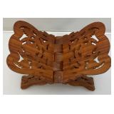 Vintage Wooden Sign And Hand Carved Wooden Book Holder