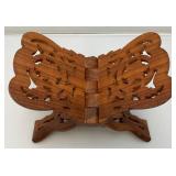 Vintage Wooden Sign And Hand Carved Wooden Book Holder