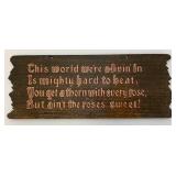 Vintage Wooden Sign And Hand Carved Wooden Book Holder