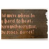 Vintage Wooden Sign And Hand Carved Wooden Book Holder