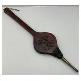 Antique Fireplace Bellows With Metal Decoration 32"