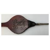 Antique Fireplace Bellows With Metal Decoration 32"