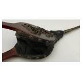 Antique Fireplace Bellows With Metal Decoration 32"