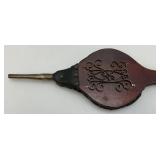Antique Fireplace Bellows With Metal Decoration 32"