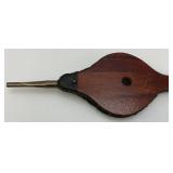 Antique Fireplace Bellows With Metal Decoration 32"