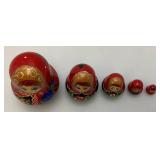Vintage Collectible 5 Pc. Russian Nesting Doll Set Largest 3.25"