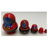 Vintage Collectible 5 Pc. Russian Nesting Doll Set Largest 3.25"