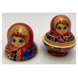 Vintage Collectible 5 Pc. Russian Nesting Doll Set Largest 3.25"