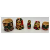 Vintage Collectible 3 Pc. Russian Nesting Doll Set Largest 5"