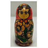 Vintage Collectible 3 Pc. Russian Nesting Doll Set Largest 5"