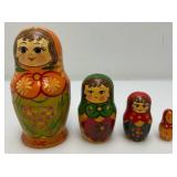 Vintage Collectible 4 Pc. Russian Nesting Doll Set Largest 5.25"