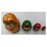 Vintage Collectible 4 Pc. Russian Nesting Doll Set Largest 5.25"