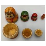 Vintage Collectible 4 Pc. Russian Nesting Doll Set Largest 5.25"