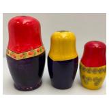RARE Vintage Collectible 9 Pc. Russian Nesting Doll Set Largest 7 1/2"