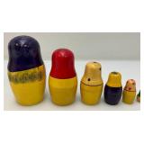 RARE Vintage Collectible 9 Pc. Russian Nesting Doll Set Largest 7 1/2"