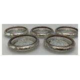 Vintage Silver Plate And Glass Coasters