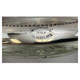 Vintage Silver Plate And Glass Coasters