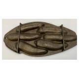 Vintage RARE Lodge Brand Cast Iron (Pepper Shaped) Corn Bread Pan