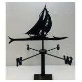 Antique Heavy Metal Sailboat Themed Weathervane 26" x 32"