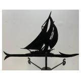 Antique Heavy Metal Sailboat Themed Weathervane 26" x 32"